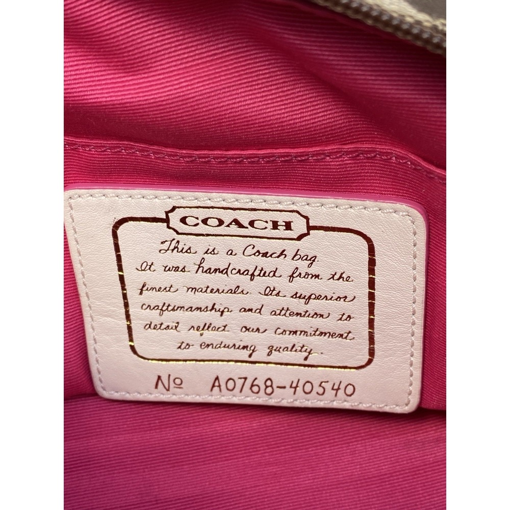 Coach Signature Multi-Color Stripe Shoulder Bag 40540 Top Handle‎ Pouch - Picture 13 of 16
